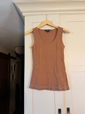 SML Sport brown long tank with studded bottom, size S